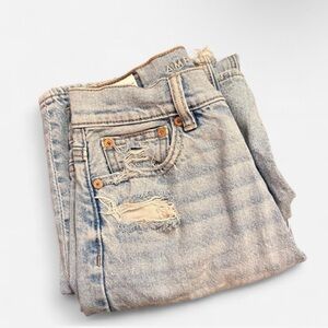 American Eagle Outfitters Light Blue Distressed Boyfriend Jeans